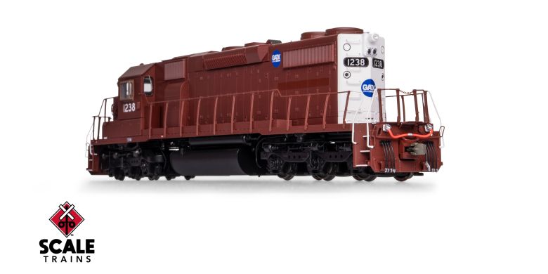 Scaletrains SXT41274 EMD SD38-2, GATX/ex-Reserve Mining/Patched Maroon Stripe #1239 - ESU v5.0 DCC & Sound HO Scale