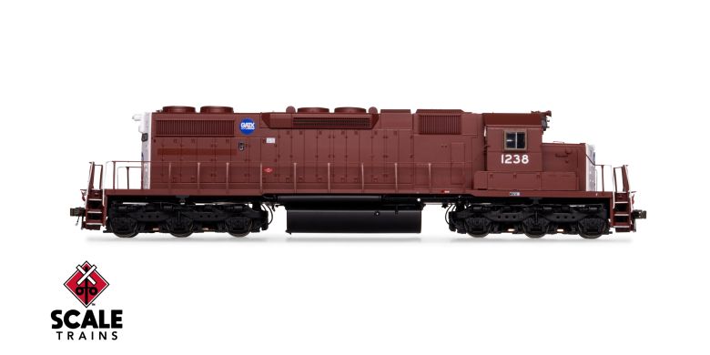 Scaletrains SXT41274 EMD SD38-2, GATX/ex-Reserve Mining/Patched Maroon Stripe #1239 - ESU v5.0 DCC & Sound HO Scale