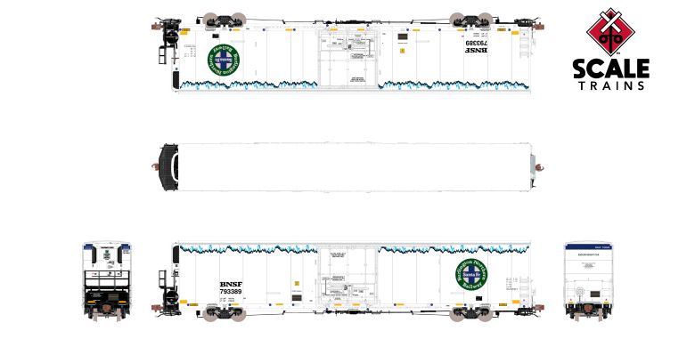 Scaletrains SXT41396 Trinity 82' 7883 Mechanical Reefer, BNSF/Roofline Icicles/Smooth Door/Early Thermo King #793484 HO Scale