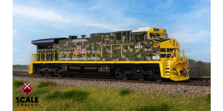 Scaletrains SXT41527 GE DASH 9-44CW, Alabama & Gulf Coast/Honoring Veterans #4423 - ESU v5.0 DCC & Sound HO Scale