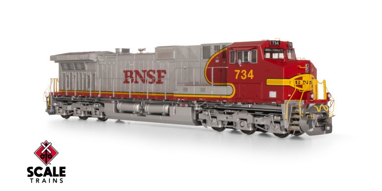 Scaletrains SXT41539 GE DASH 9-44CW, BNSF/Warbonnet/BNSF Nose Lettering #734 - ESU v5.0 DCC & Sound HO Scale