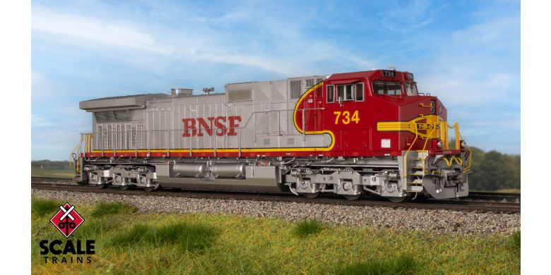 Scaletrains SXT41539 GE DASH 9-44CW, BNSF/Warbonnet/BNSF Nose Lettering #734 - ESU v5.0 DCC & Sound HO Scale