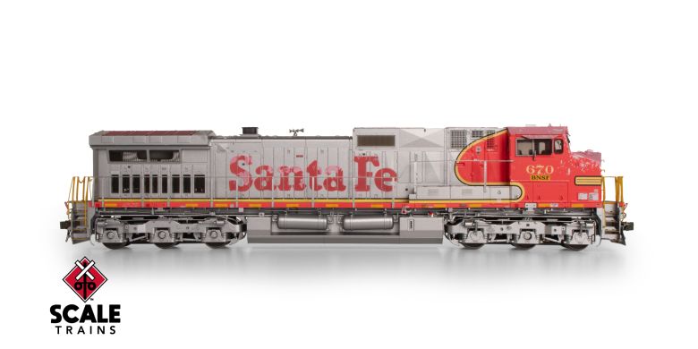Scaletrains SXT41543 GE DASH 9-44CW, BNSF/ex-Santa Fe Warbonnet Patch #670 - ESU v5.0 DCC & Sound HO Scale