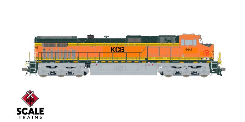 Scaletrains SXT41563 GE DASH 9-44CW, Kansas City Southern/ex-BNSF Heritage II Patched/Faded Orange Replacement HVAC #4441 - ESU v5.0 DCC & Sound HO Scale