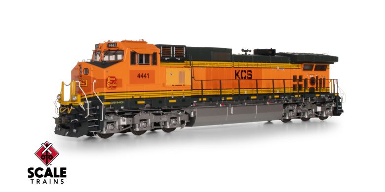 Scaletrains SXT41563 GE DASH 9-44CW, Kansas City Southern/ex-BNSF Heritage II Patched/Faded Orange Replacement HVAC #4441 - ESU v5.0 DCC & Sound HO Scale