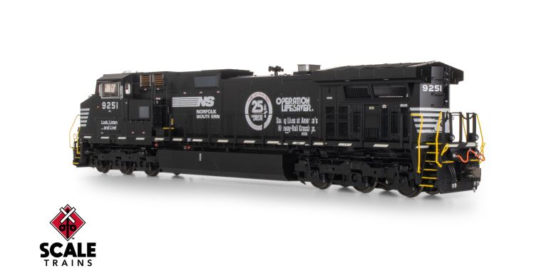 Scaletrains SXT41567 GE DASH 9-44CW, Norfolk Southern/Operation Lifesaver #9251 - ESU v5.0 DCC & Sound HO Scale