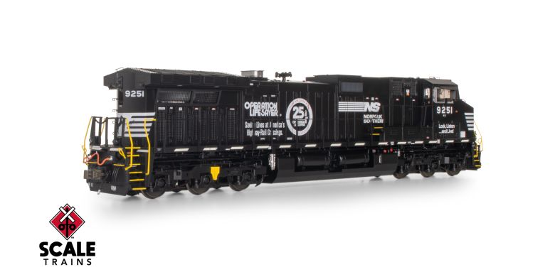 Scaletrains SXT41567 GE DASH 9-44CW, Norfolk Southern/Operation Lifesaver #9251 - ESU v5.0 DCC & Sound HO Scale