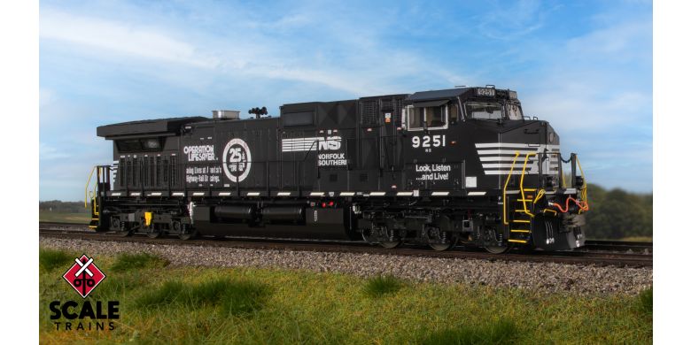 Scaletrains SXT41567 GE DASH 9-44CW, Norfolk Southern/Operation Lifesaver #9251 - ESU v5.0 DCC & Sound HO Scale
