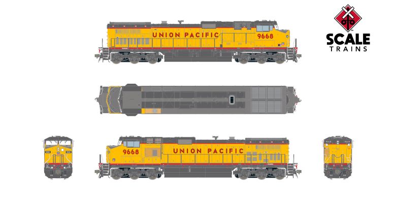 Scaletrains SXT41587 GE DASH 9-44CW, Union Pacific/Red Sill Stripe #9790 - ESU v5.0 DCC & Sound HO Scale