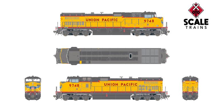 Scaletrains SXT41585 GE DASH 9-44CW, Union Pacific/Winged Nose Logo/Red Sill Stripe #9748 - ESU v5.0 DCC & Sound HO Scale