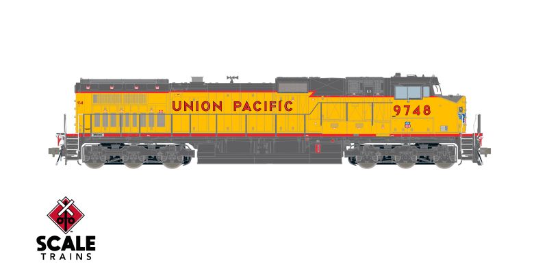 Scaletrains SXT41585 GE DASH 9-44CW, Union Pacific/Winged Nose Logo/Red Sill Stripe #9748 - ESU v5.0 DCC & Sound HO Scale
