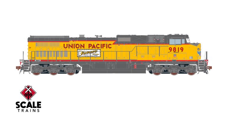Scaletrains SXT41589 GE DASH 9-44CW, Union Pacific/Winged Nose Logo/"The Future Network" Side Logos/Red Sill Stripe #9819 - ESU v5.0 DCC & Sound HO Scale