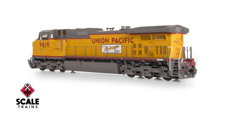 Scaletrains SXT41589 GE DASH 9-44CW, Union Pacific/Winged Nose Logo/"The Future Network" Side Logos/Red Sill Stripe #9819 - ESU v5.0 DCC & Sound HO Scale