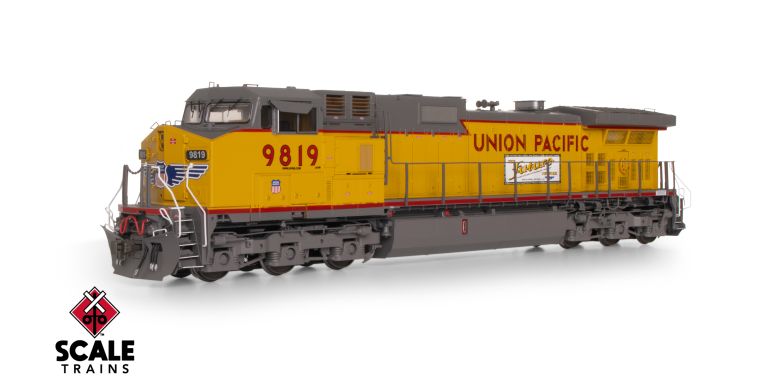 Scaletrains SXT41589 GE DASH 9-44CW, Union Pacific/Winged Nose Logo/"The Future Network" Side Logos/Red Sill Stripe #9819 - ESU v5.0 DCC & Sound HO Scale