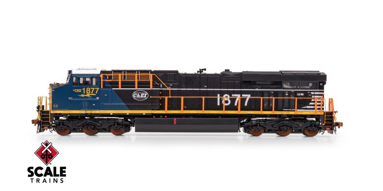 ScaleTrains SXT41617 Rivet Counter HO Scale GE ES44AH, CSX/Heritage/Chicago & Eastern Illinois/C&EI #1877 DCC & Sound HO Scale