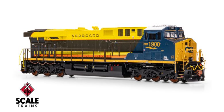 ScaleTrains SXT41619 Rivet Counter HO Scale GE ES44AH, CSX/Heritage/Seaboard Air Line/SAL #1900 DCC & Sound HO Scale