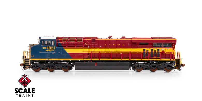ScaleTrains SXT41621 Rivet Counter HO Scale GE ES44AH, CSX/Heritage/Nashville, Chattanooga & St Louis/NC&StL #1851 DCC & Sound HO Scale