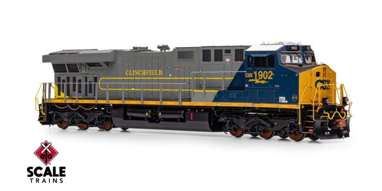 ScaleTrains SXT41623 Rivet Counter HO Scale GE ES44AH, CSX/Heritage/Clinchfield/CRR #1902 DCC & Sound HO Scale