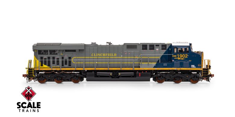 ScaleTrains SXT41623 Rivet Counter HO Scale GE ES44AH, CSX/Heritage/Clinchfield/CRR #1902 DCC & Sound HO Scale