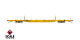 Scaletrains SXT41747 BSC F68BH Finger Rack Flatcar, TTX/Yellow Repaint/Patched/1991 Speed Logo #80426 HO Scale