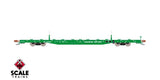 Scaletrains SXT41758 BSC F68BH Finger Rack Flatcar, Burlington Northern/Green #640007 HO Scale