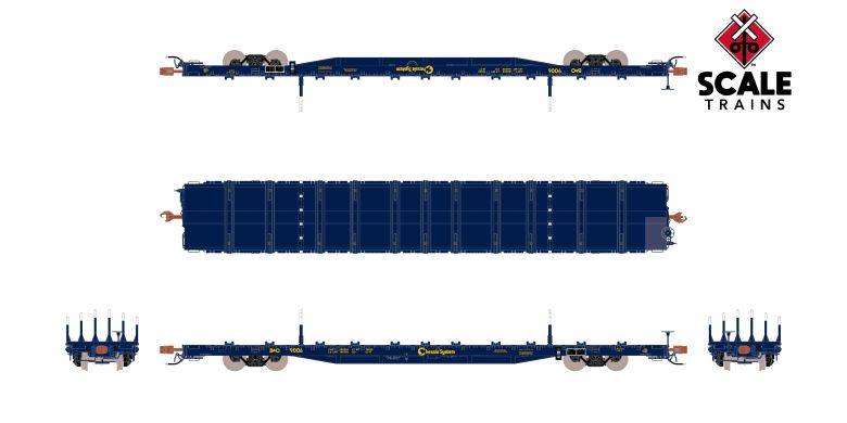 Scaletrains SXT41767 BSC F68BH Finger Rack Flatcar, Chessie System/Blu ...