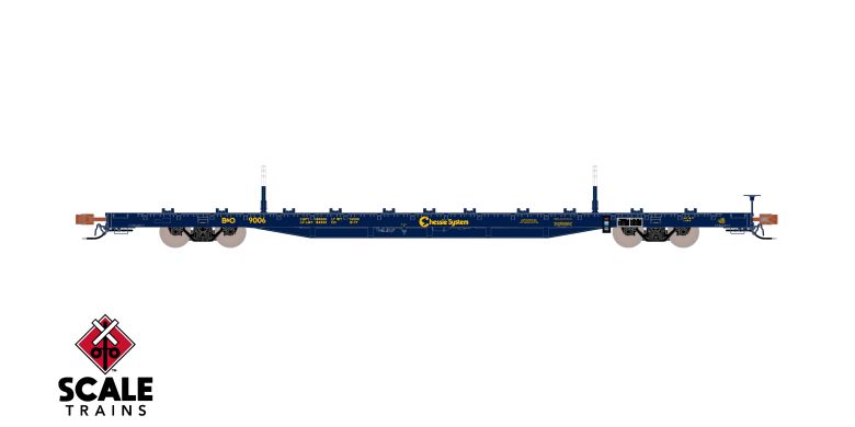 Chessie Auto Rack Scaletrains SXT41767 BSC F68BH Finger Rack Flatcar, Chessie System/Blu ...