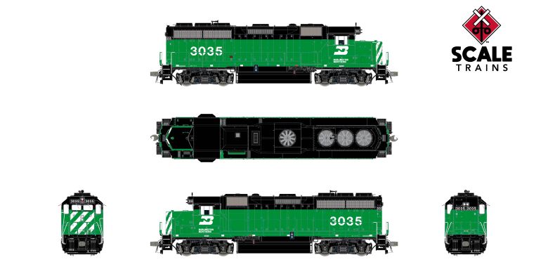 Scaletrains SXT41885 EMD GP40 Phase IIa3, BN Burlington Northern #3020 - ESU v5.0 DCC & Sound HO Scale