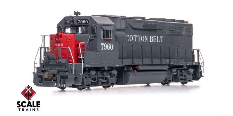 Scaletrains SXT41913 EMD GP40 Phase Ia3, Cotton Belt/Bloody Nose/As Rebuilt #7962 - ESU v5.0 DCC & Sound HO Scale