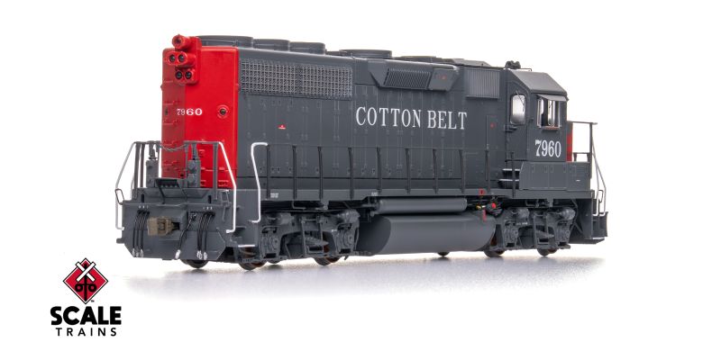 Scaletrains SXT41913 EMD GP40 Phase Ia3, Cotton Belt/Bloody Nose/As Rebuilt #7962 - ESU v5.0 DCC & Sound HO Scale