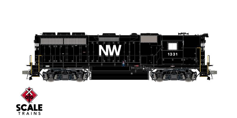 Scaletrains SXT41921 EMD GP40 Phase Ia3, Norfolk & Western/High Hood #1331 - ESU v5.0 DCC & Sound HO Scale