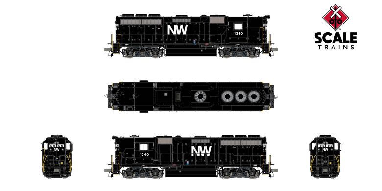 Scaletrains SXT41921 EMD GP40 Phase Ia3, Norfolk & Western/High Hood #1331 - ESU v5.0 DCC & Sound HO Scale