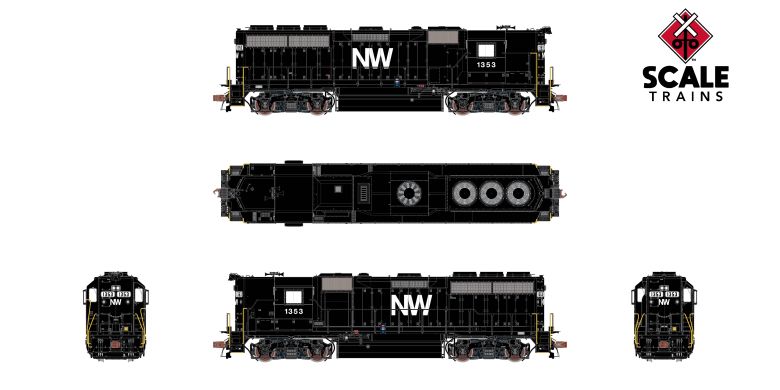 Scaletrains SXT41921 EMD GP40 Phase Ia3, Norfolk & Western/High Hood #1331 - ESU v5.0 DCC & Sound HO Scale