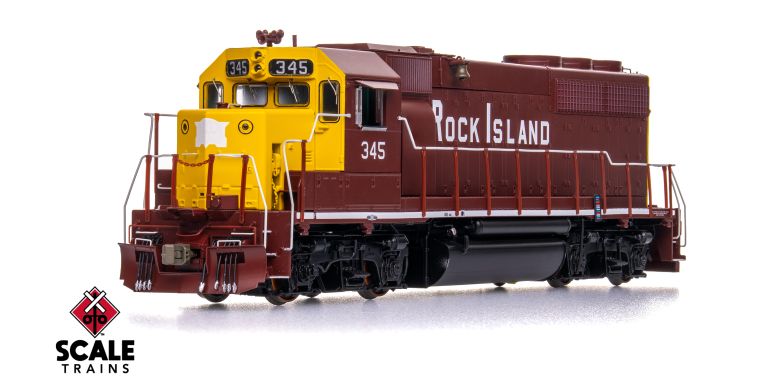 Scaletrains SXT41933 EMD GP40 Phase Ia3, Rock Island/Maroon & Yellow/Faded Nose Logo #345 - ESU v5.0 DCC & Sound HO Scale