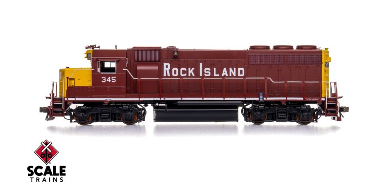 Scaletrains SXT41933 EMD GP40 Phase Ia3, Rock Island/Maroon & Yellow/Faded Nose Logo #345 - ESU v5.0 DCC & Sound HO Scale