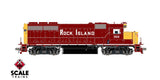 Scaletrains SXT41935 EMD GP40 Phase Ia3, Rock Island/Maroon & Yellow/Distressed Nose Logo #366 - ESU v5.0 DCC & Sound HO Scale
