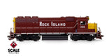 Scaletrains SXT41935 EMD GP40 Phase Ia3, Rock Island/Maroon & Yellow/Distressed Nose Logo #366 - ESU v5.0 DCC & Sound HO Scale