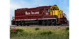 Scaletrains SXT41935 EMD GP40 Phase Ia3, Rock Island/Maroon & Yellow/Distressed Nose Logo #366 - ESU v5.0 DCC & Sound HO Scale
