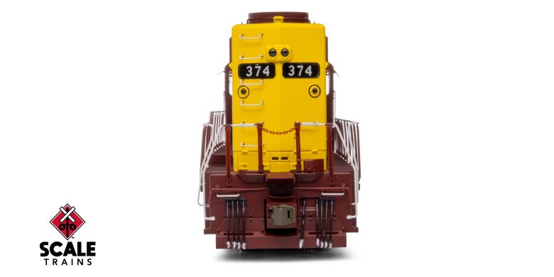 Scaletrains SXT41937 EMD GP40 Phase Ia3, Rock Island/Maroon & Yellow #374 - ESU v5.0 DCC & Sound HO Scale