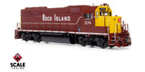Scaletrains SXT41937 EMD GP40 Phase Ia3, Rock Island/Maroon & Yellow #374 - ESU v5.0 DCC & Sound HO Scale