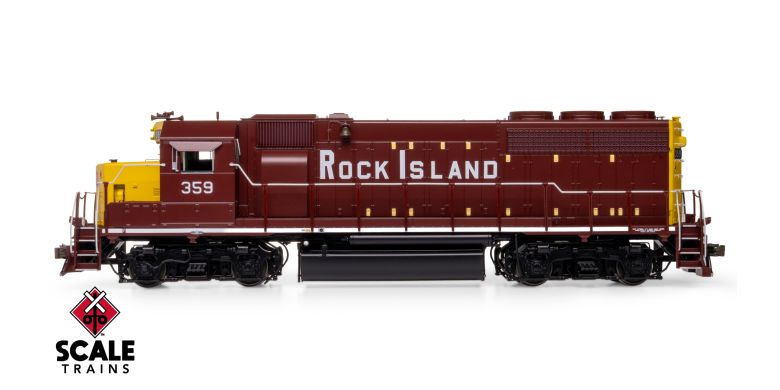 Scaletrains SXT41939 EMD GP40 Phase Ia3, Rock Island/Maroon & Yellow/Mismatched Long Hood Lettering #359 - ESU v5.0 DCC & Sound HO Scale