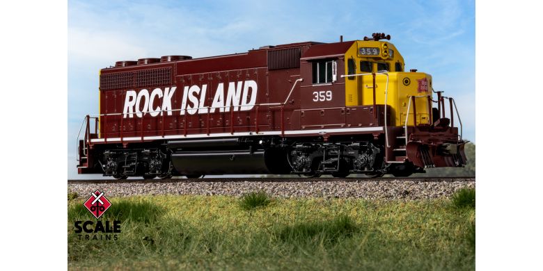 Scaletrains SXT41939 EMD GP40 Phase Ia3, Rock Island/Maroon & Yellow/Mismatched Long Hood Lettering #359 - ESU v5.0 DCC & Sound HO Scale