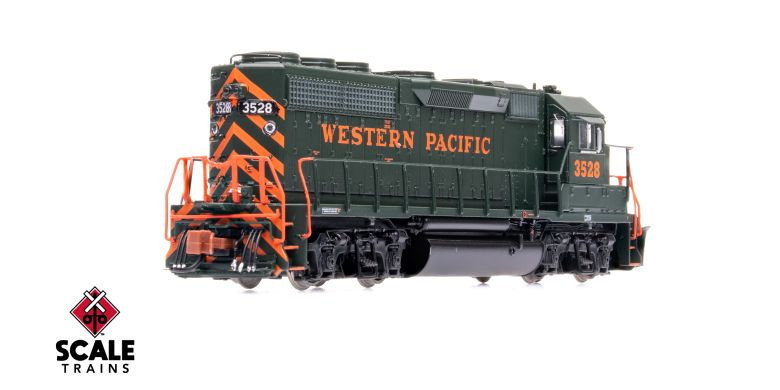 Scaletrains SXT42009 Rivet Counter N Scale EMD GP40 Phase IIc, Western Pacific/Perlman Green #3528 - DCC & Sound N Scale