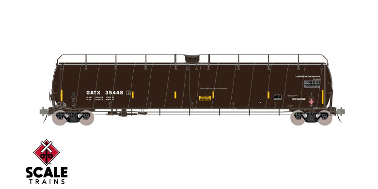 Scaletrains SXT42413 ARI 33K Gallon Spiral Jacketed Tank Car, General American Transportation/LPG/Early/GATX #35486 HO Scale