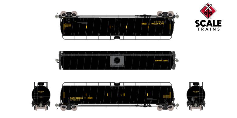 Scaletrains SXT42419 ARI 33K Gallon Spiral Jacketed Tank Car, GE Rail Services/Yellow Lettering/LPG/Early/NATX #400259 HO Scale