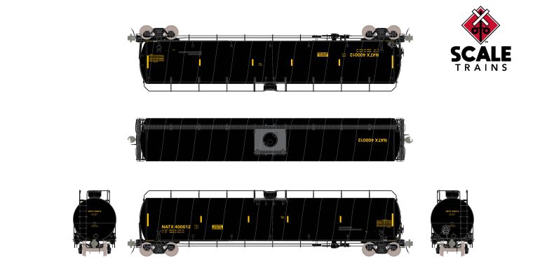 Scaletrains SXT42419 ARI 33K Gallon Spiral Jacketed Tank Car, GE Rail Services/Yellow Lettering/LPG/Early/NATX #400259 HO Scale