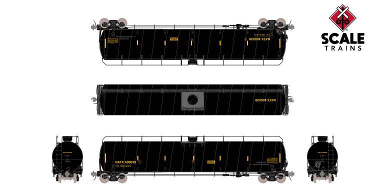 Scaletrains SXT42419 ARI 33K Gallon Spiral Jacketed Tank Car, GE Rail Services/Yellow Lettering/LPG/Early/NATX #400259 HO Scale