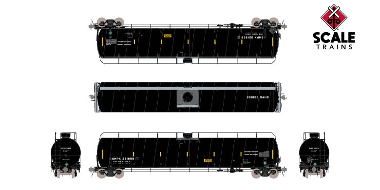 Scaletrains SXT42420 ARI 33K Gallon Spiral Jacketed Tank Car, American Railcar Leasing/Anhydrous Ammonia/Early/SHPX #221858 HO Scale