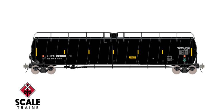 Scaletrains SXT42420 ARI 33K Gallon Spiral Jacketed Tank Car, American Railcar Leasing/Anhydrous Ammonia/Early/SHPX #221858 HO Scale