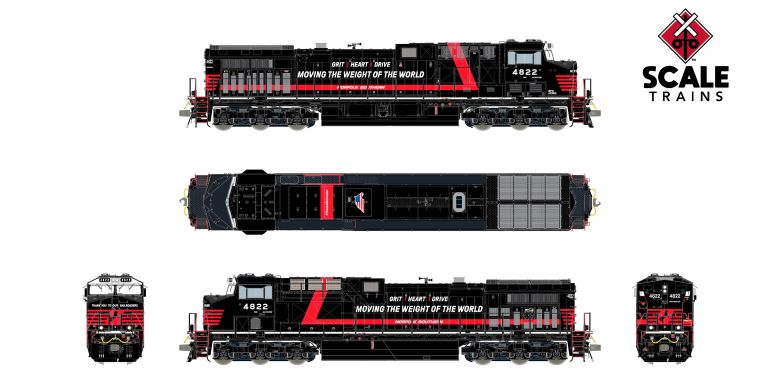 ScaleTrains SXT42480 Rivet Counter Wabtec AC44C6M, Norfolk Southern/Thank You To Our Railroaders/NS #4822 DCC & Sound HO Scale